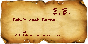 Behácsek Barna névjegykártya
